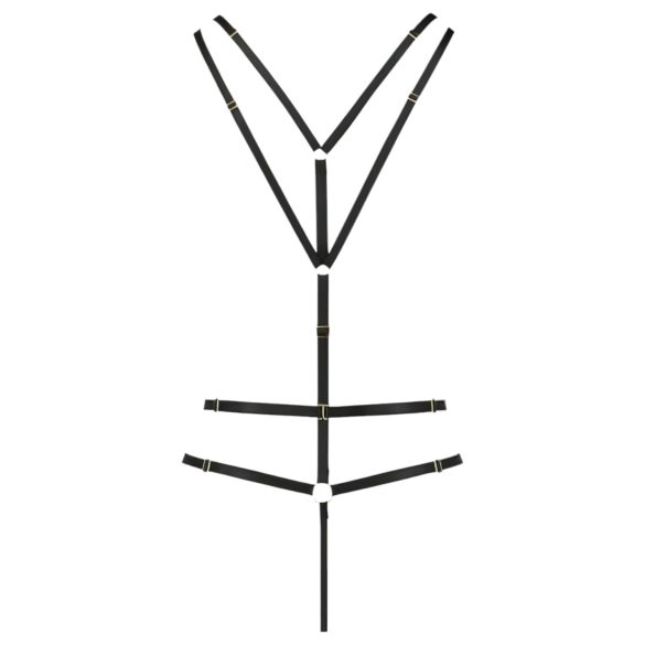 Passion Devil Sauerkirsche - Metallring-Körpergeschirr (Schwarz) - L/XL