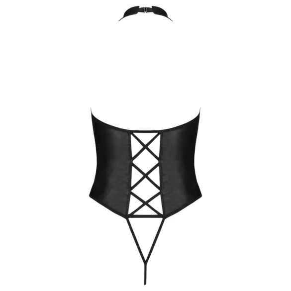 Passion Nancy - Offener Body mit Kreuzträgern (Schwarz)