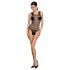 Passion BS086 - Transparenter gestreifter Body (schwarz) - S-L