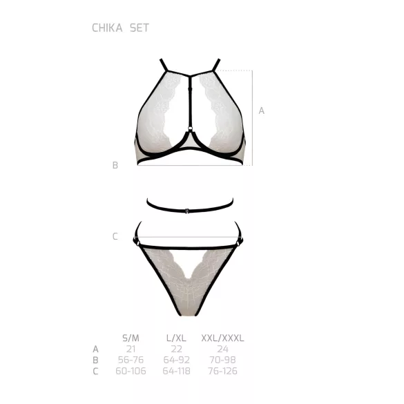 Passion Chika - BH-Set (creme) - L/XL