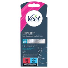   Veet Experte - gebrauchsfertige Wachsstreifen - für empfindliche Haut (20 Stk)