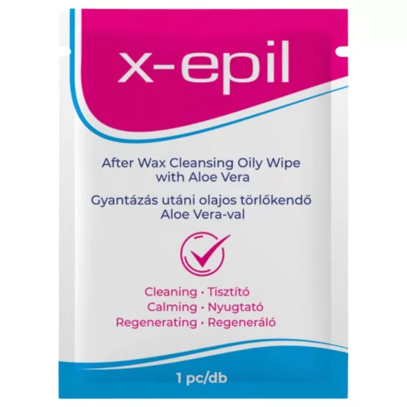 X-Epil - Ölhaltiges Tuch nach dem Wachsen (1 Stk) - Aloe Vera