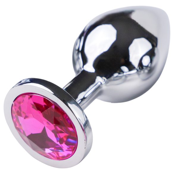 Desirel Pink Juwel M - Anal Plug (Silber-Pink)