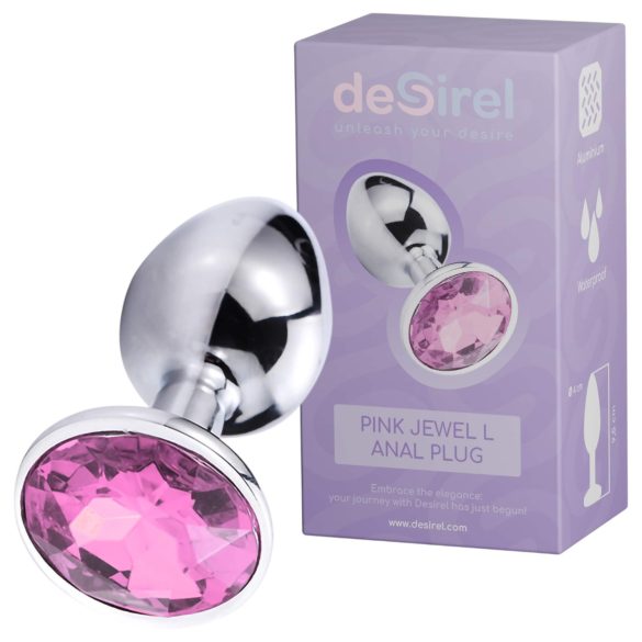 Desirel Pink Jewel L - Anal Plug (Silber-Rosa)