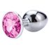 Desirel Pink Jewel L - Anal Plug (Silber-Rosa)