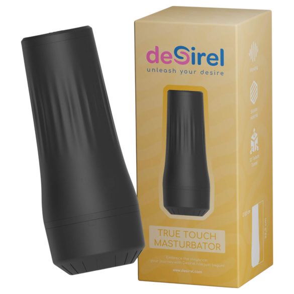 Desirel True Touch - naturgetreues Vibrationsmasturbator (natur-schwarz)