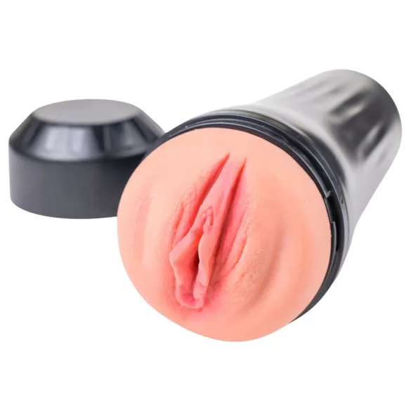Desirel True Touch - realistische vibrierende Liebesvagina (natur-schwarz)