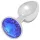 Sunfo - Metall-Analplug mit blauem Stein (silber)