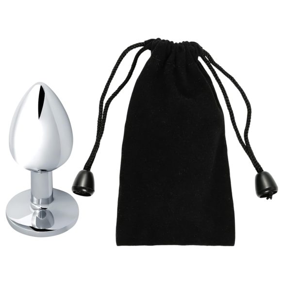 Sunfo - Metall Anal Plug mit hellblauem Stein (Silber)