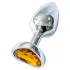 Sunfo - Metall Anal Plug mit herzförmigem goldenem Kristall (Silber)