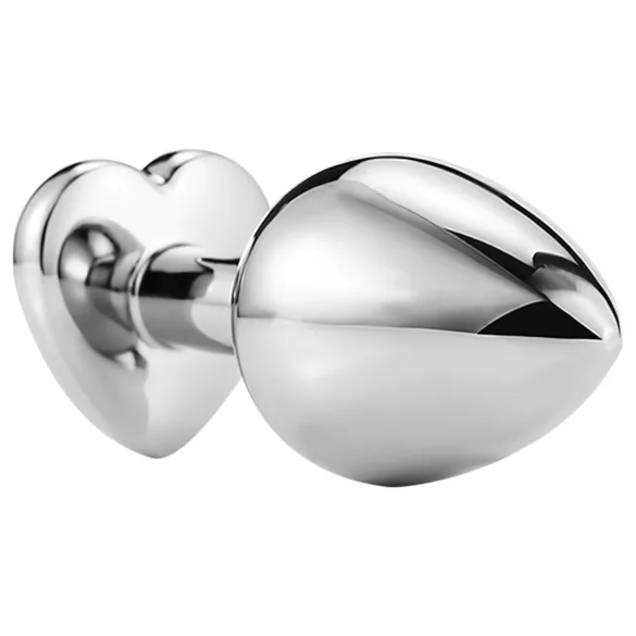 Sunfo - metall Analdildo mit herzförmigem blauem Stein (silber)
