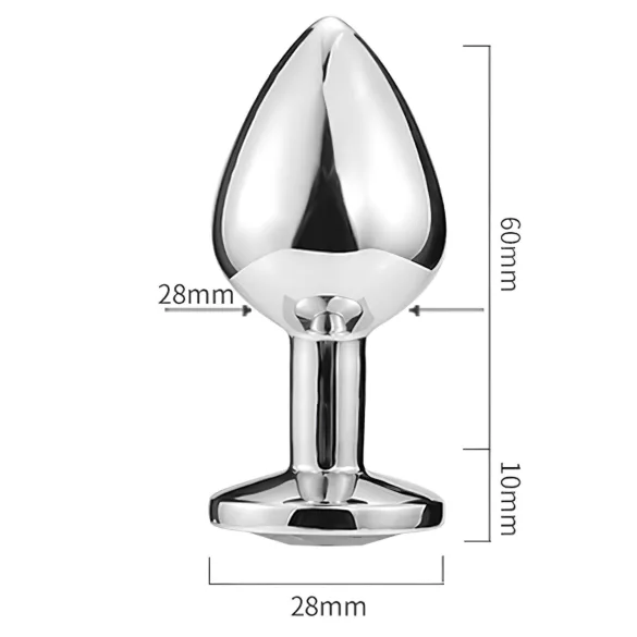 Sunfo - metall Analdildo mit herzförmigem blauem Stein (silber)