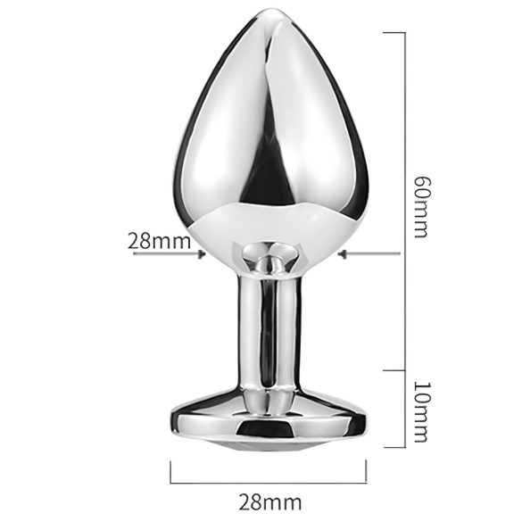 Sunfo - Metall Anal Plug mit herzförmigem hellblauem Stein (Silber)
