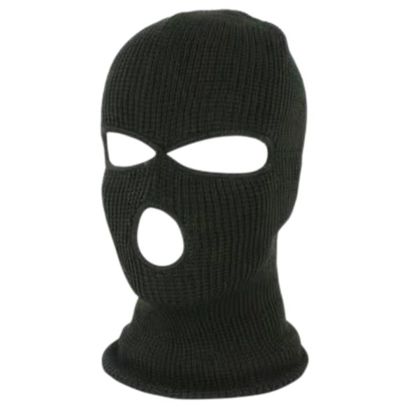 Sturmhaube - gestrickte Maske mit 3 Öffnungen (schwarz)