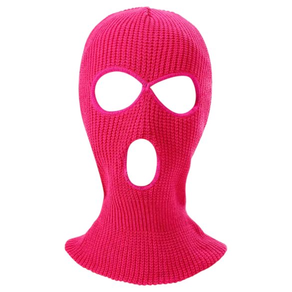 Balaclava - gestrickte Sturmhaube mit 3 Öffnungen (dunkelpink)