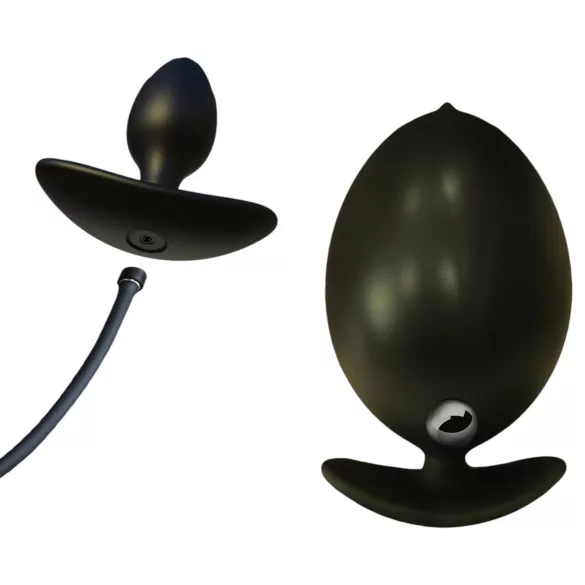 Kangvo - aufblasbarer magnetischer Analplug mit Rollkugel (schwarz)