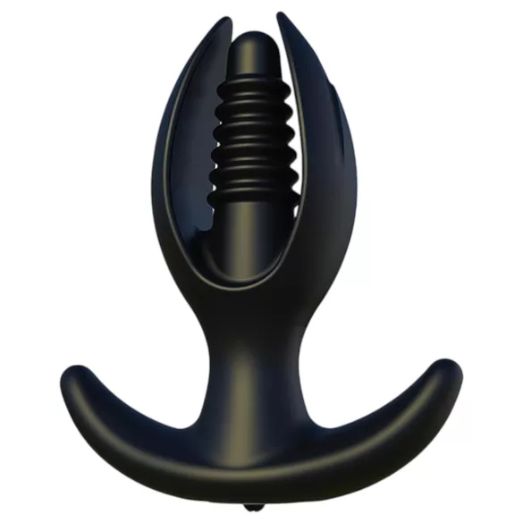 Kangvo - magnetischer aufblasbarer, gerippter Analplug (schwarz)