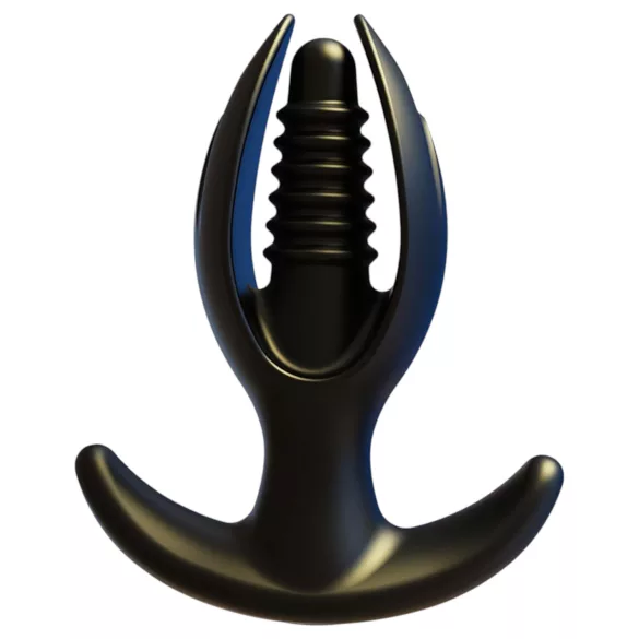 Kangvo - magnetischer aufblasbarer, gerippter Analplug (schwarz)