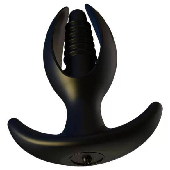 Kangvo - magnetischer aufblasbarer, gerippter Analplug (schwarz)