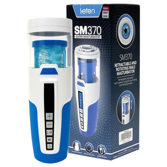 Leten SM370 - Stöhnender, rotierender Masturbator (weiß)