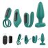 Sex HD - Akku, Fernbedienung, 4-teiliges Vibrator-Set (Grün)
