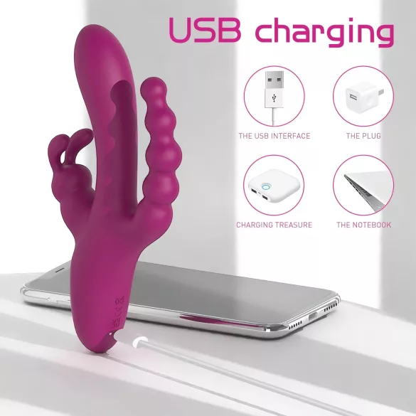 Sex HD Joker - Akku, wasserdichter Dreifach-Vibrator (lila)