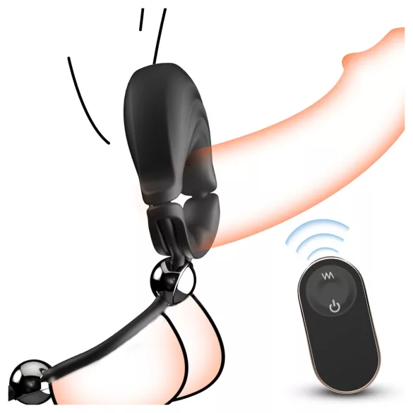 Sex HD - verstellbarer vibrierender Penisring mit Fernbedienung (schwarz)