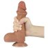 Lovetoy Sliding-Skin - zweischichtiger Dildo mit Hoden - 19,5 cm (dunkel natur)