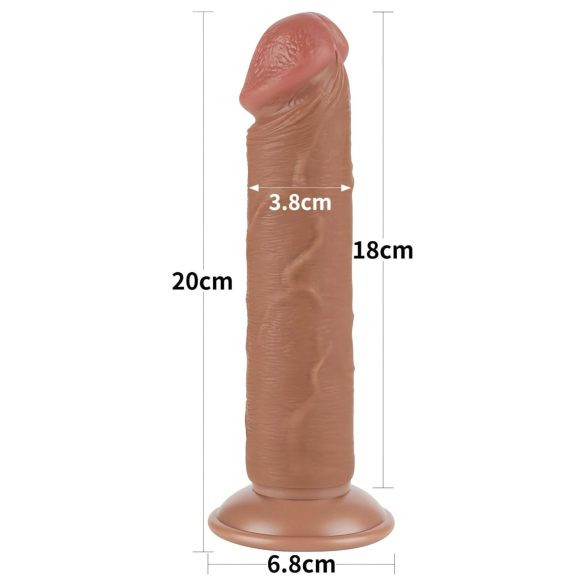 Lovetoy Sliding-Skin - zweischichtiger Saugnapf-Dildo - 20cm (natur)