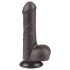 Lovetoy Sliding-Skin - hodensackähnlicher Dildo, zweischichtig - 18,3 cm (braun)