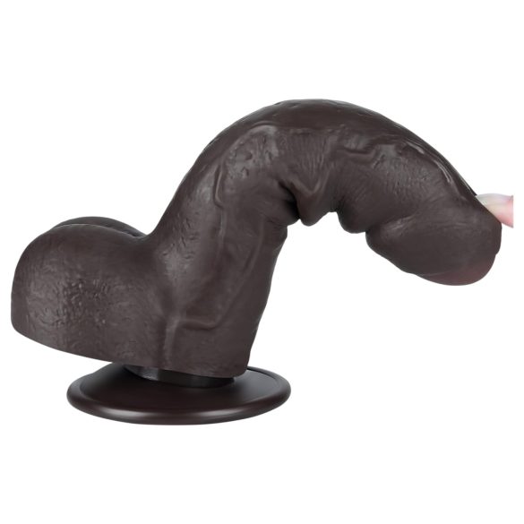 Lovetoy Sliding-Skin - hodensackähnlicher Dildo, zweischichtig - 18,3 cm (braun)