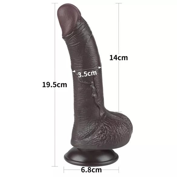 Lovetoy Sliding-Skin - Zweischicht-Dildo mit Saugnapf - 19,5cm (braun)