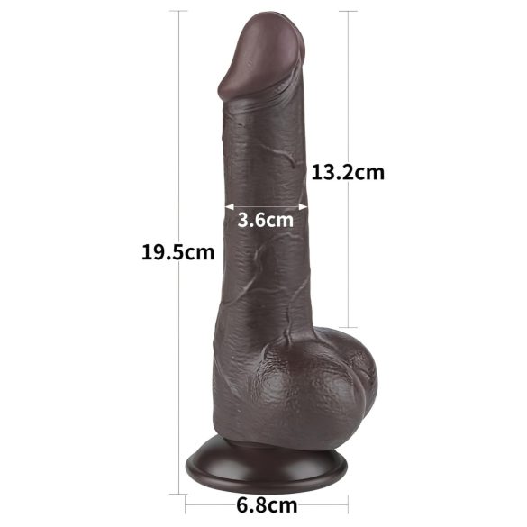 Lovetoy Sliding-Skin - zweischichtiger Hoden-Dildo - 19,5cm (braun)