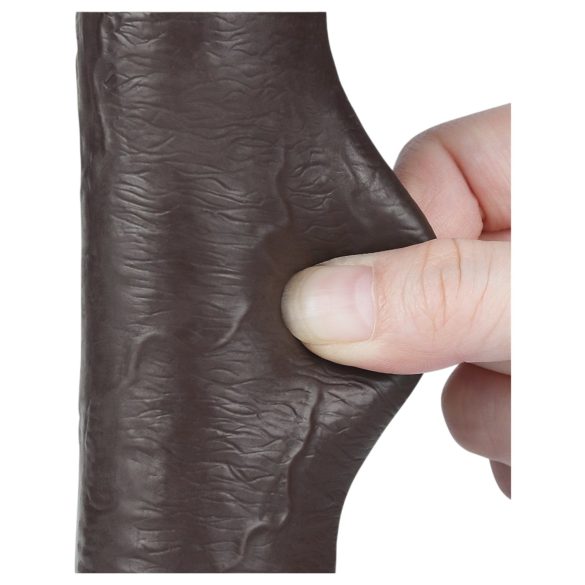 Lovetoy Sliding-Skin - Haftender, doppelwandiger Dildo - 20,8cm (braun)