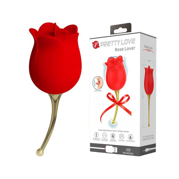 Pretty Love Rose Lover - Zungen-Vibrator 2in1 für die Klitoris (rot)