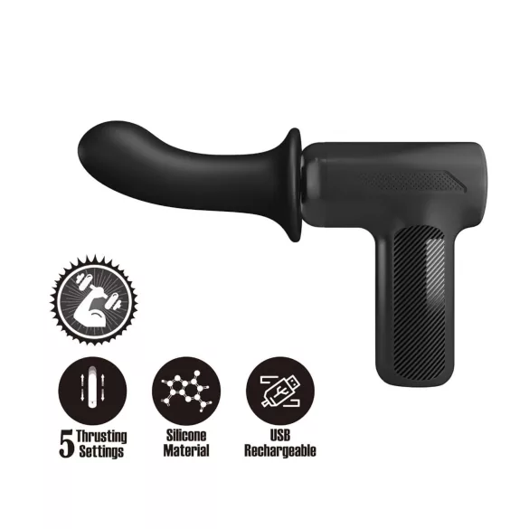 Pretty Love Dj Doctor - Stoßpistolen-Vibrator für Damen (Schwarz)