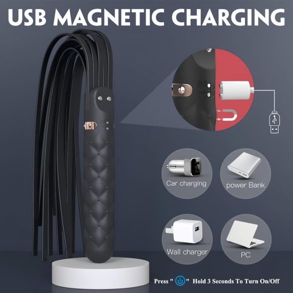 Sex HD Bloody Mary - Akkuvibrator & Peitsche (schwarz), wasserdicht