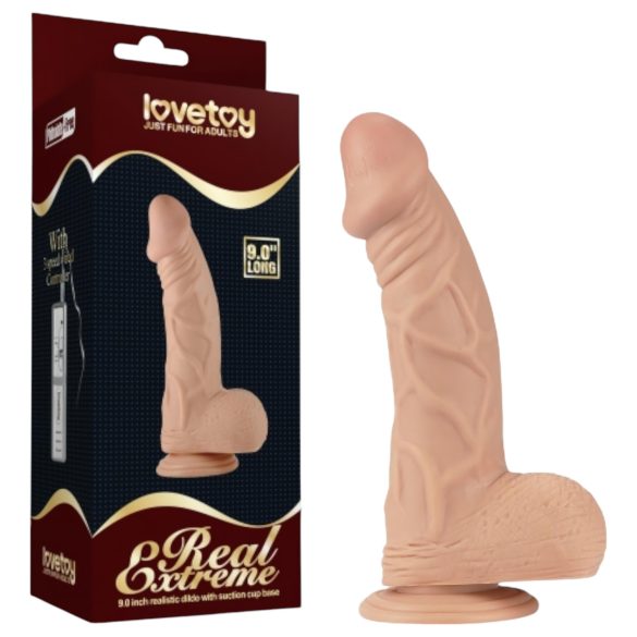 Lovetoy Real Extreme - Saugnapf-Dildo - 23cm (natur)