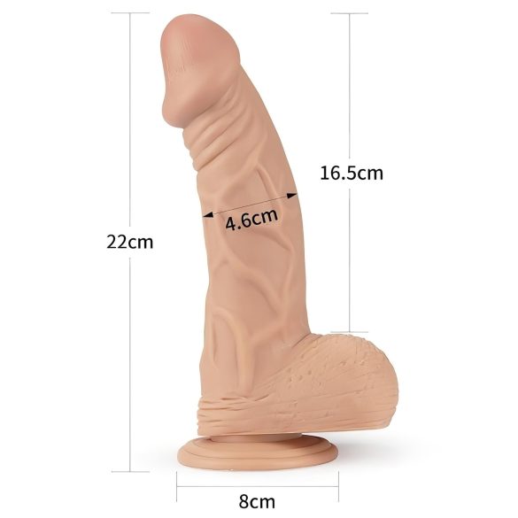 Lovetoy Real Extreme - Saugnapf-Dildo - 23cm (natur)
