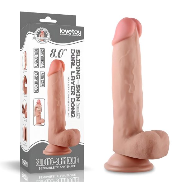 Lovetoy Sliding-Skin - zweischichtiger Dildo - 21cm (natur)