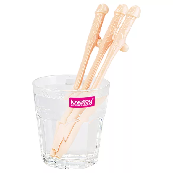Lovetoy - Realistischer Penis-Trinkhalm (Natur)