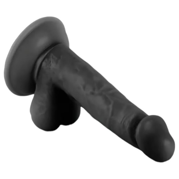 Mr. Rude - realitätsnaher Dildo mit Saugnapf und Hoden - 17cm (schwarz)