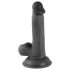 Mr. Rude - Saugnapf, lebensechter Dildo mit Hoden - 17cm (schwarz)