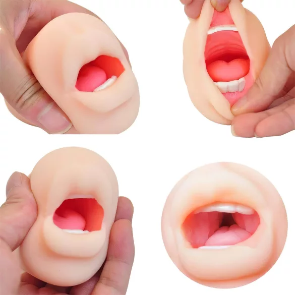Tracy's Dog Cup - lebensechter Mund-Masturbator mit Zähnen (hautfarben)