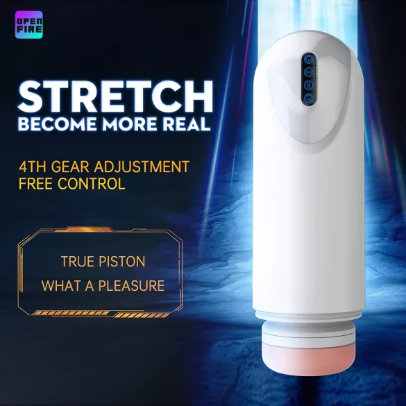 Leopard - Auf-Ab Vibrationsmasturbator (weiß)