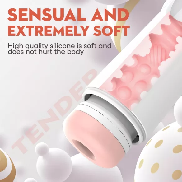 Leopard - Auf-Ab Vibrationsmasturbator (weiß)