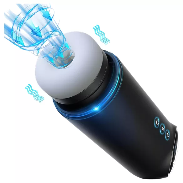 Leopard - Auf-und-Ab Saug-Vibrator Masturbator (schwarz)