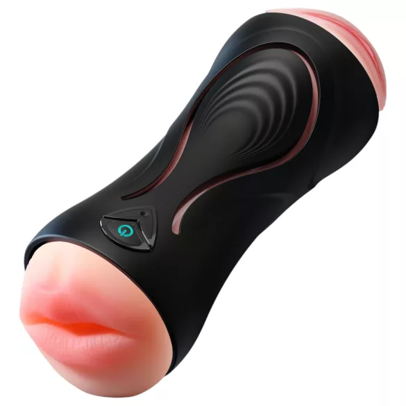 Leopard - Mund- und Kunstvagina-Penisvibrator (naturfarben)