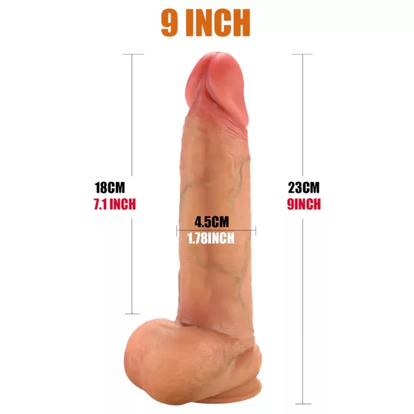 FeelSkin - ultrarealistischer Dildo mit Hoden - natur (23 cm)