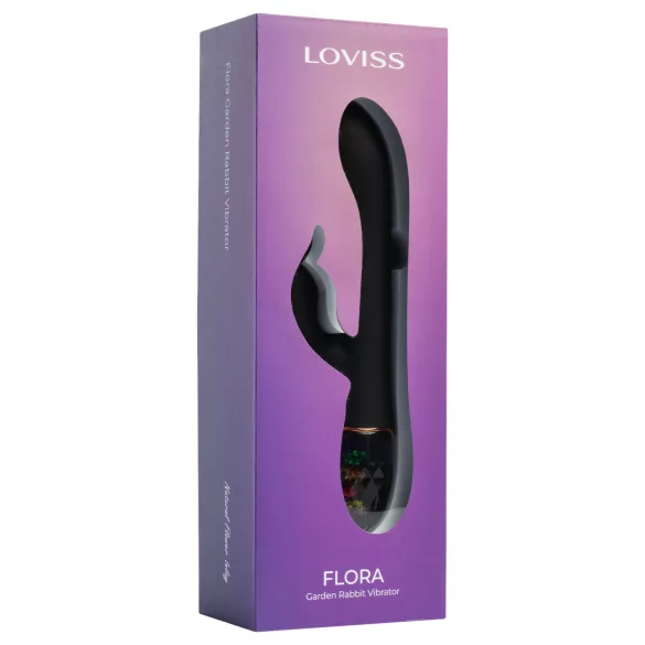 LOVISS Flower - Klitorissauger mit G‑Punkt-Vibrator (schwarz)